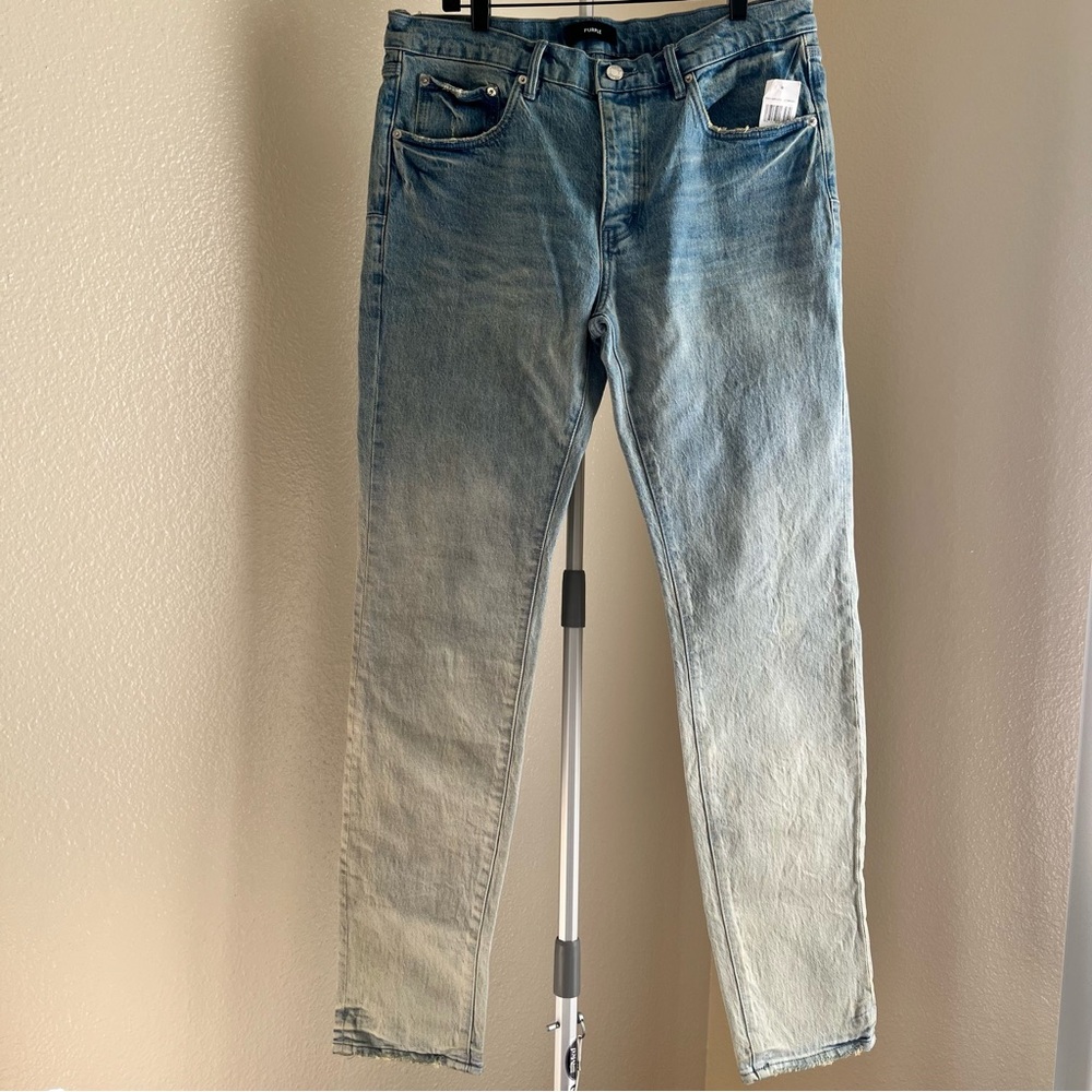 Purple Brand Skinny Rhone Fade Light Indigo Jeans Size 36 NWT